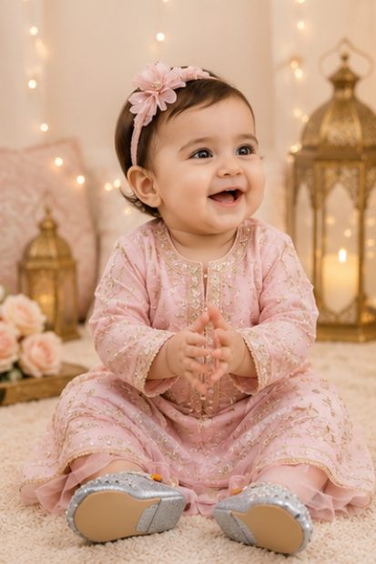Kids Embellished Khussa – Silver/Gold