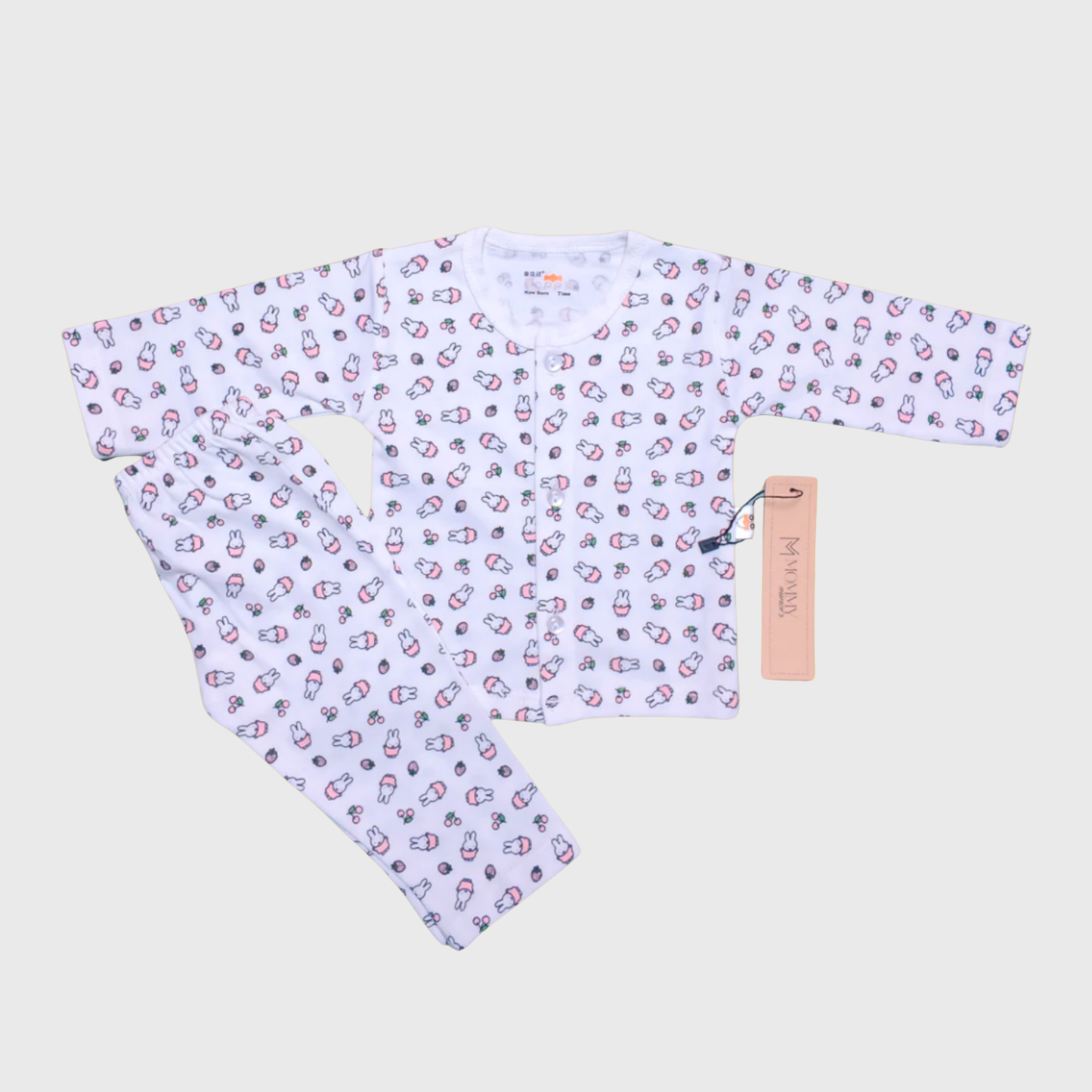 White-Soft Cotton Night Suit with Penguin print