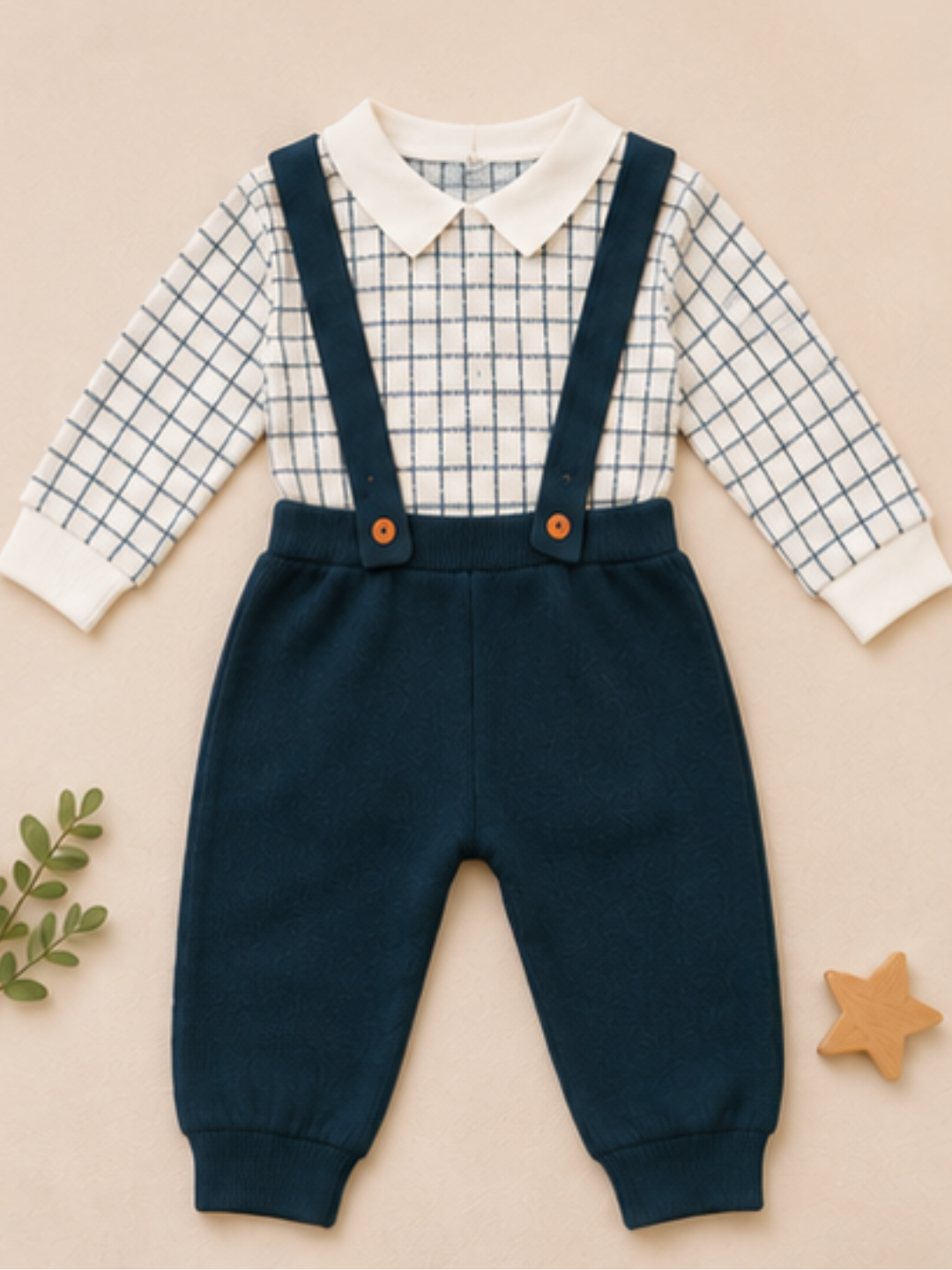 Dungaree Style Detachable Sweater with Green Romper