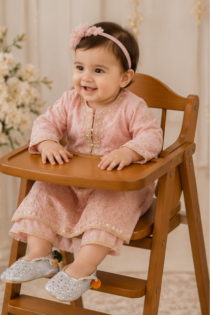 Kids Embellished Khussa – Silver/Gold