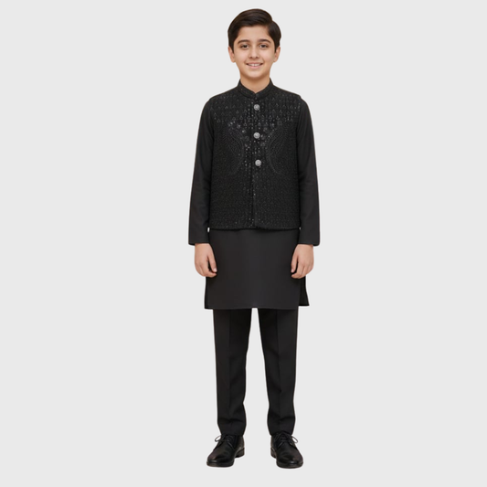 Boy’s Black Waistcoat Set