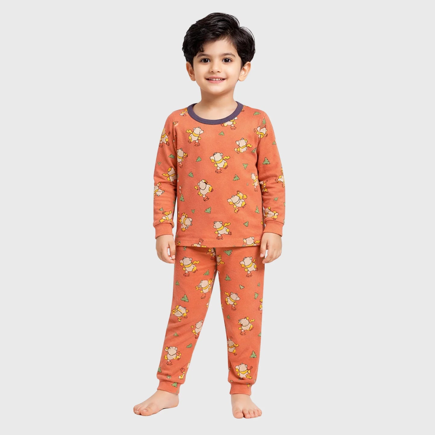 Kids' Rust Bear Print Trouser Set