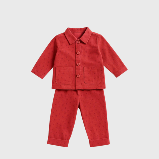 Girls Red Corduroy Suit Set 1-6 Years