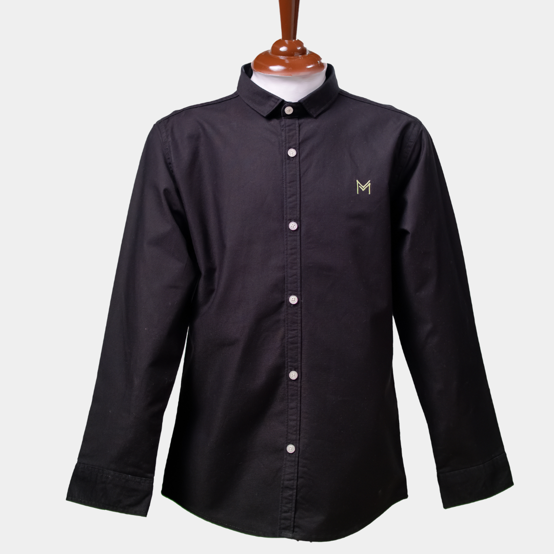 Black Button-Down Shirt  | Ages 2-10 Years