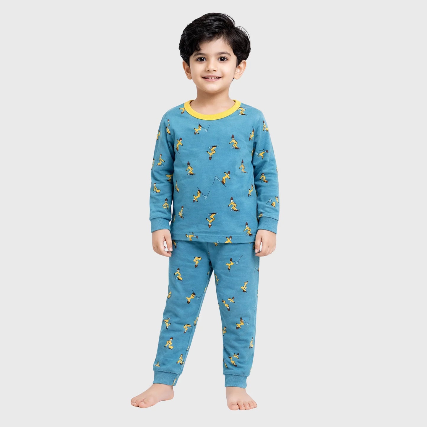 Kids' Teal Skiing Character Trouser Set