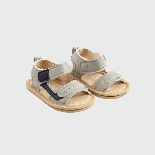 Baby Boy Gray & Navy Velcro Sandal
