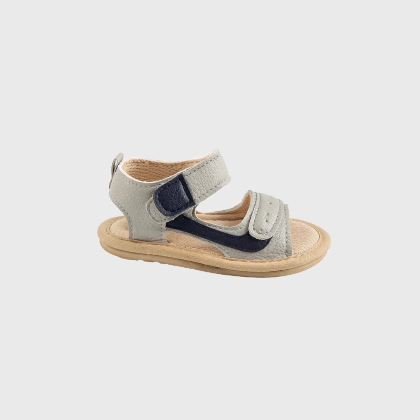 Baby Boy Gray & Navy Velcro Sandal