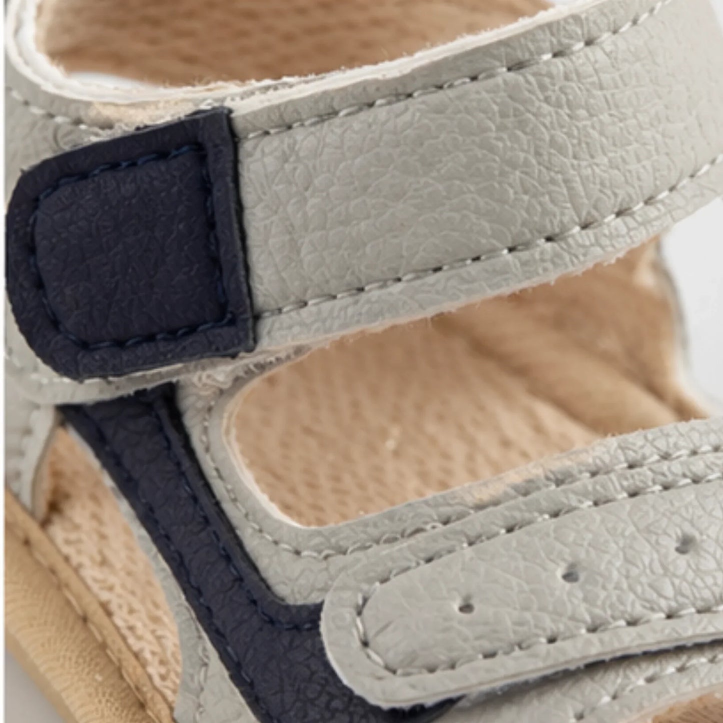 Baby Boy Gray & Navy Velcro Sandal