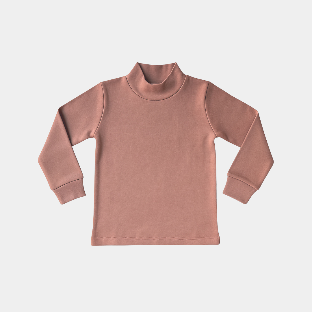 Kids Ribbed -Mock Neck Long Sleeve Top | Mommy Minors