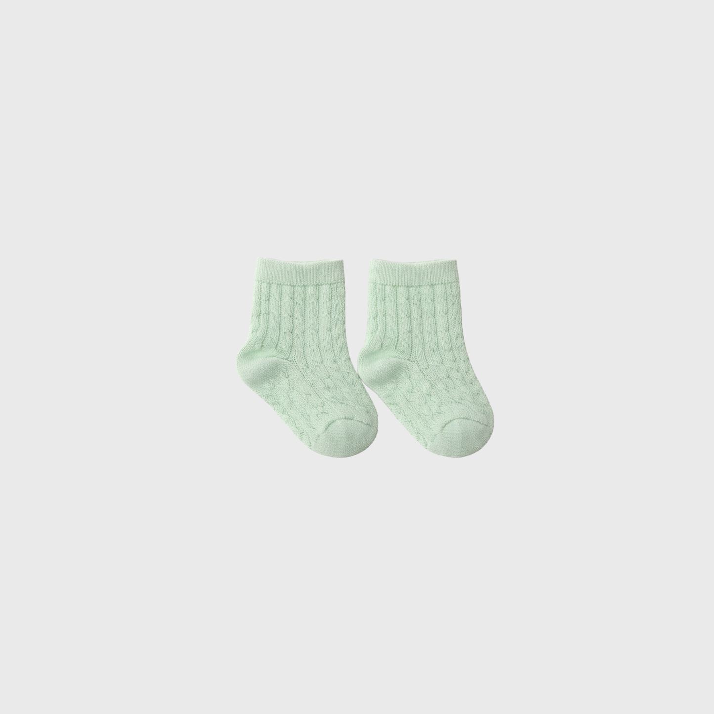 Pointelle Cable Knit Baby Socks – Seafoam Green