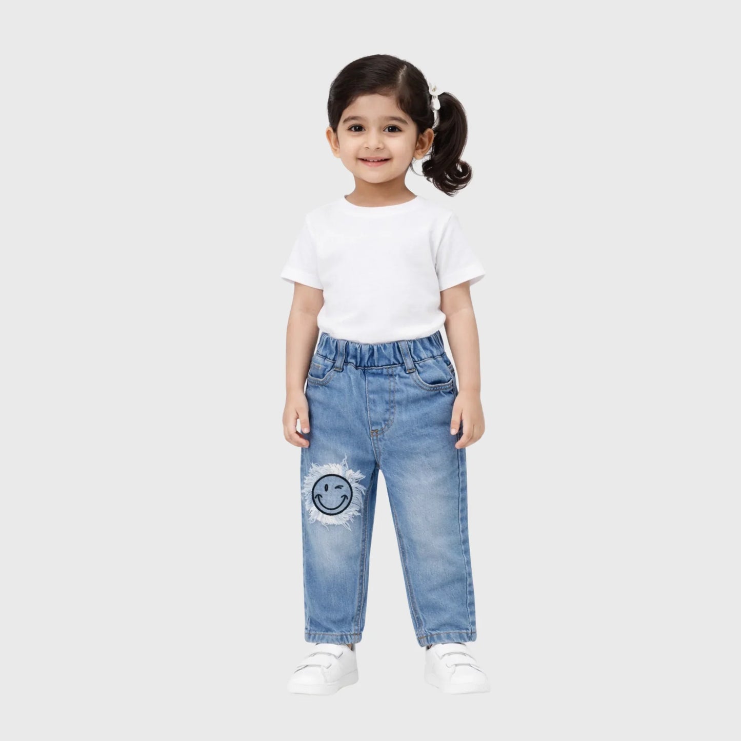 Kids' Smiley Graphic Denim Pants