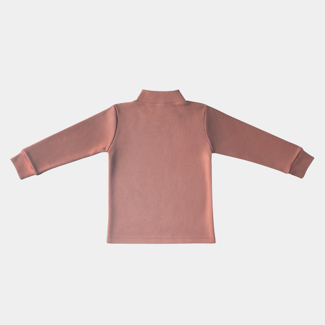 Kids Ribbed -Mock Neck Long Sleeve Top | Mommy Minors