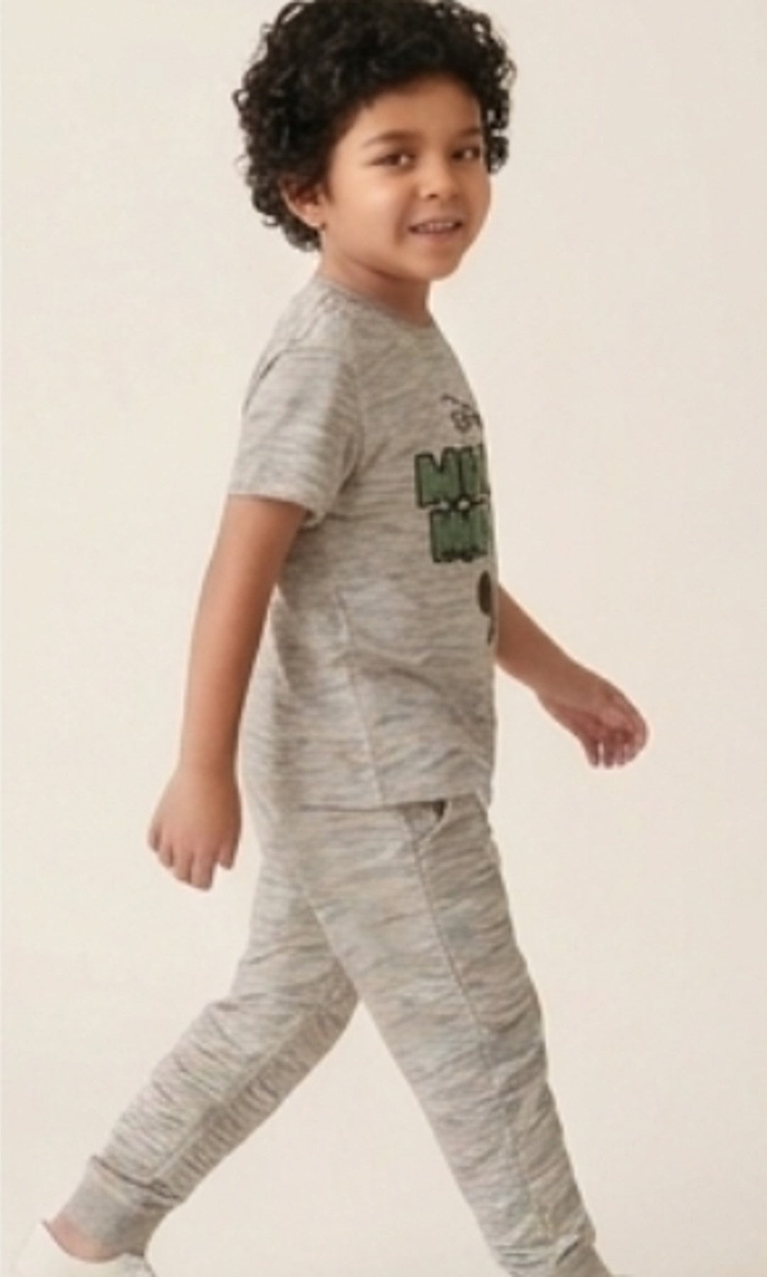Boys Graphic T-Shirt & Jogger Set – Grey Marl