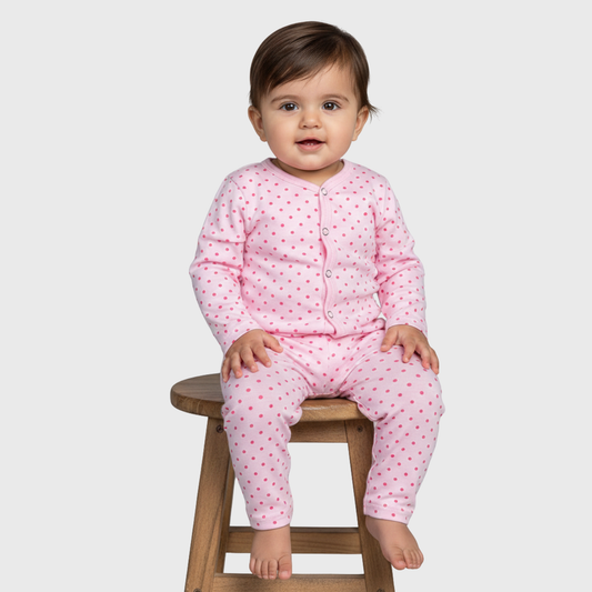 Infant Pink Polka Dot Cardigan Set