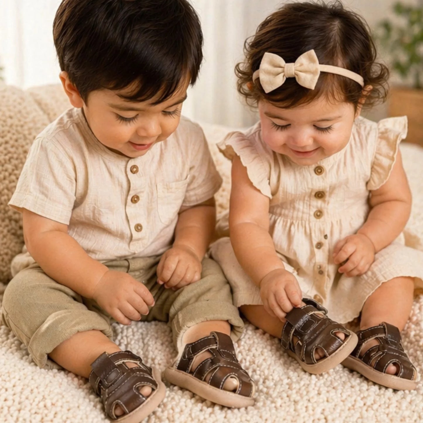 Baby Boy Brown Fisherman Sandal - Imported