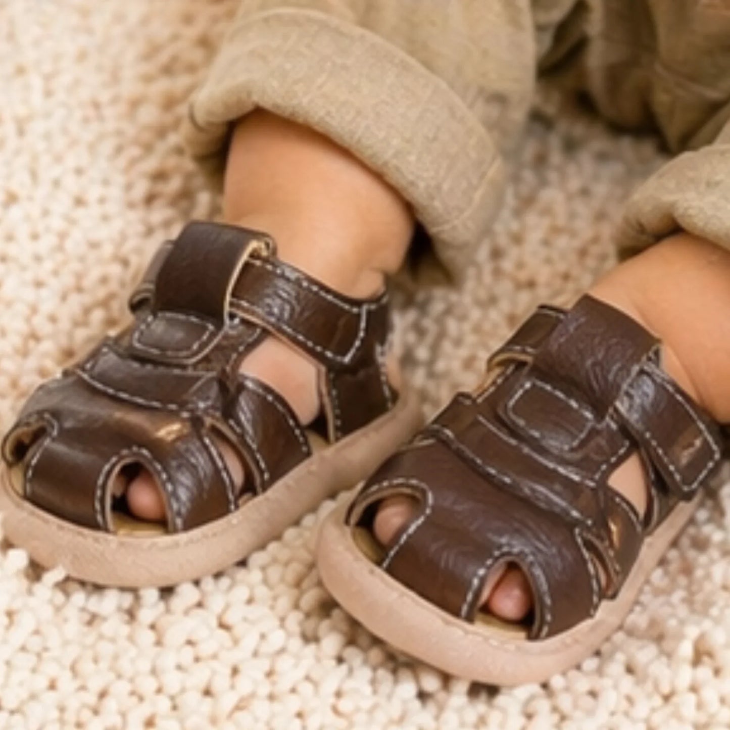 Baby Boy Brown Fisherman Sandal - Imported