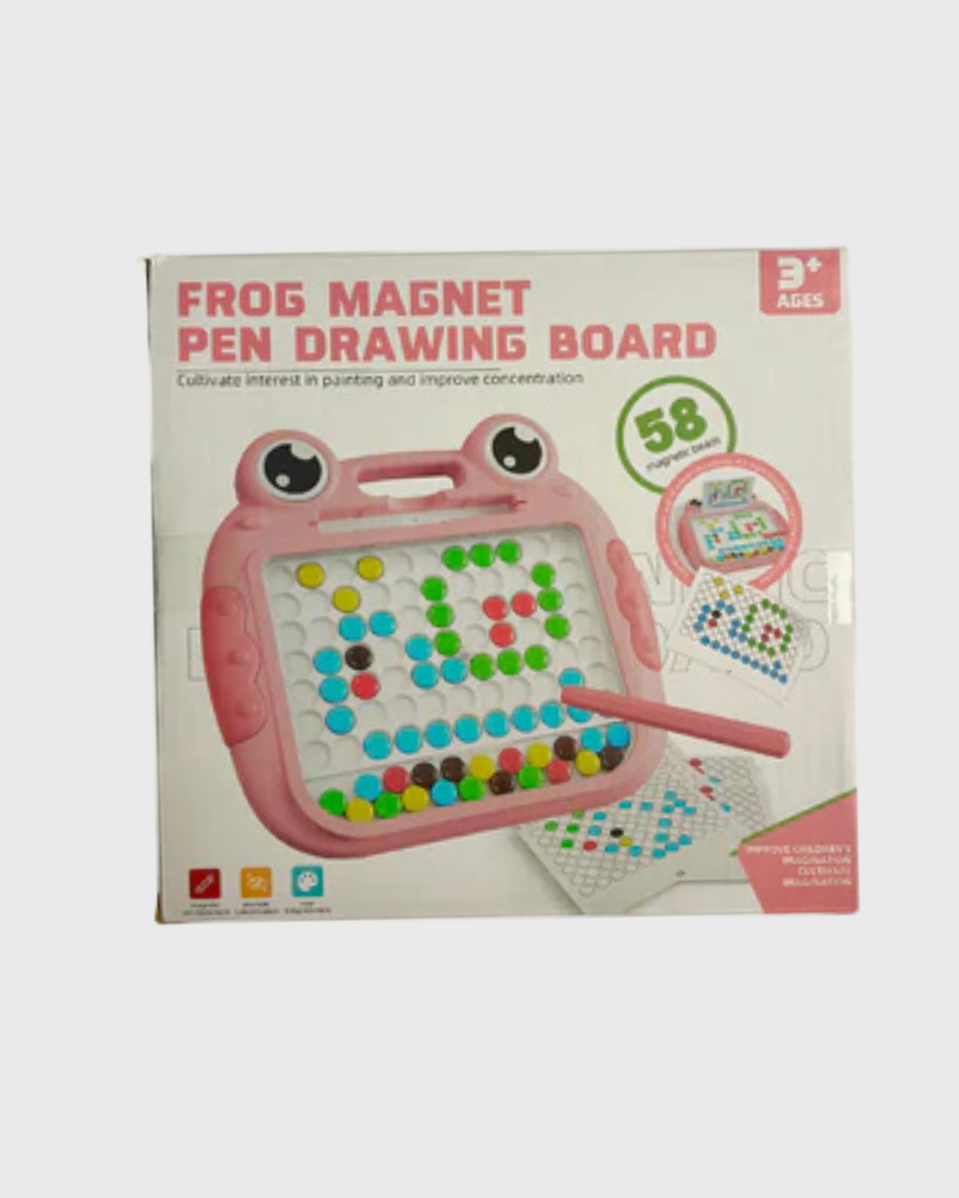 Frog Magnetic Drawing Board - Colorful Bead Art & Pattern Game (3+)