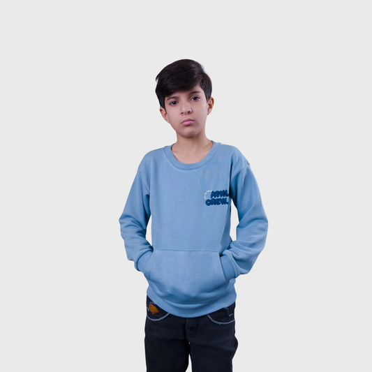 Kids' Blue Crewneck Sweatshirt – Cozy & Comfortable – Minor Fault (Ages 2–14)