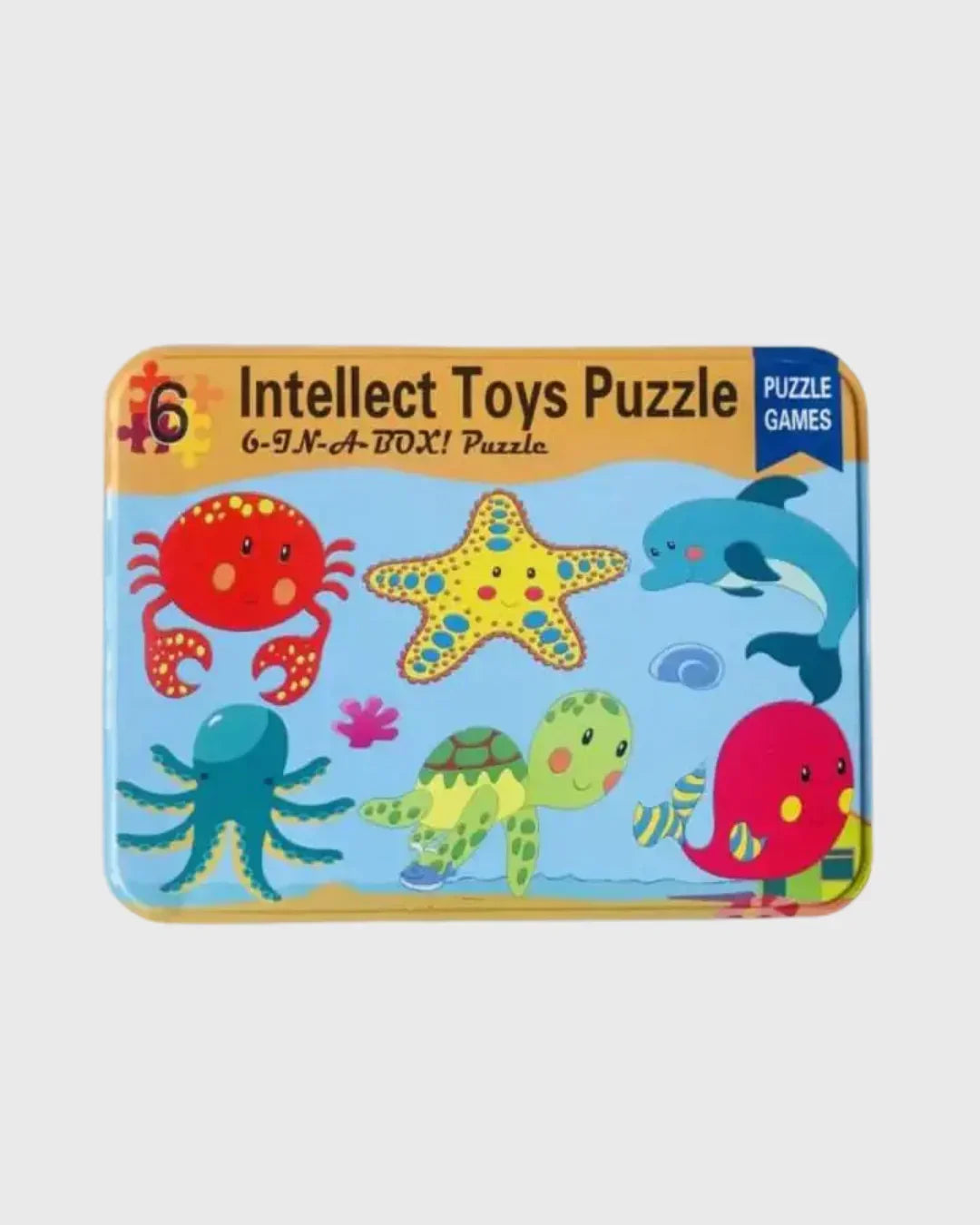 INTELLECT TOYS PUZZLE - 6-in-1 Ocean Life Mini Puzzles in a Tin