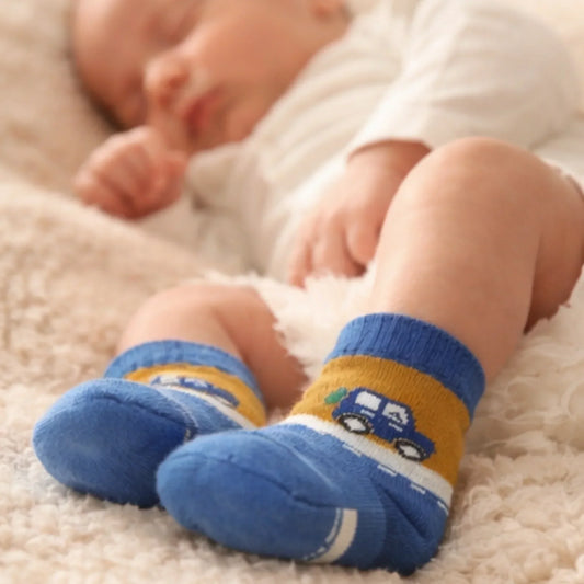 Truck Traffic Baby Socks