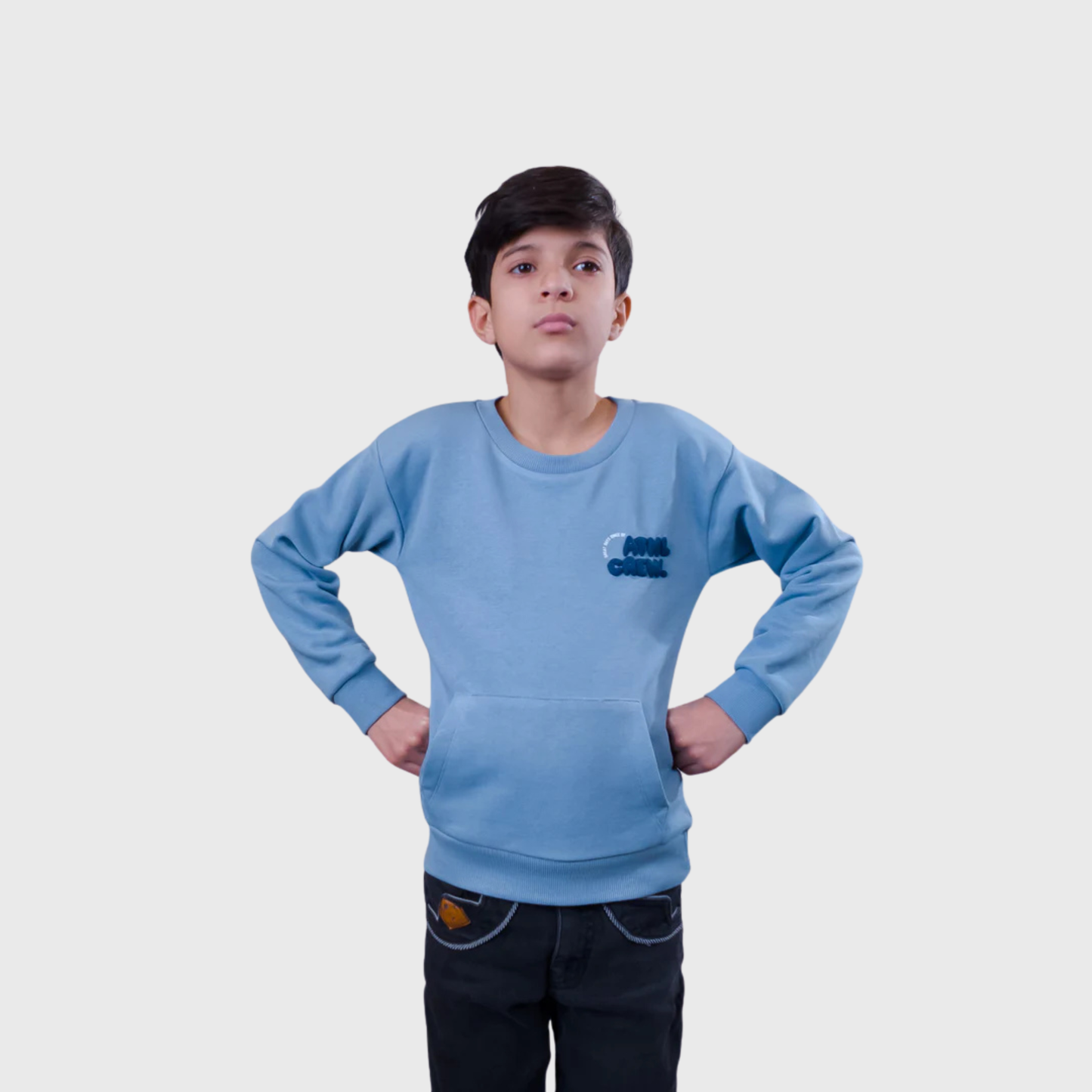 Kids' Blue Crewneck Sweatshirt – Cozy & Comfortable – Minor Fault (Ages 2–14)