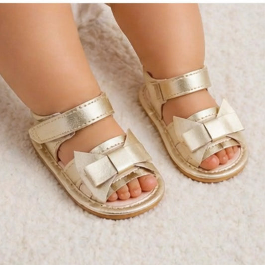 Baby Girl Silver Bow Sandal