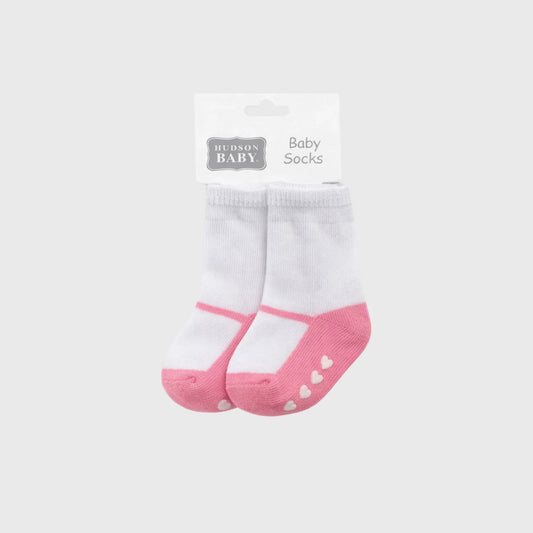 Pink Heart Baby Socks
