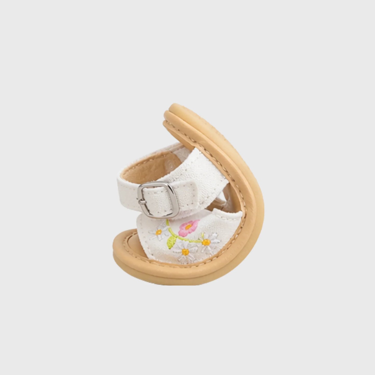 Baby Girl White Floral Embroidered Sandal - Imported