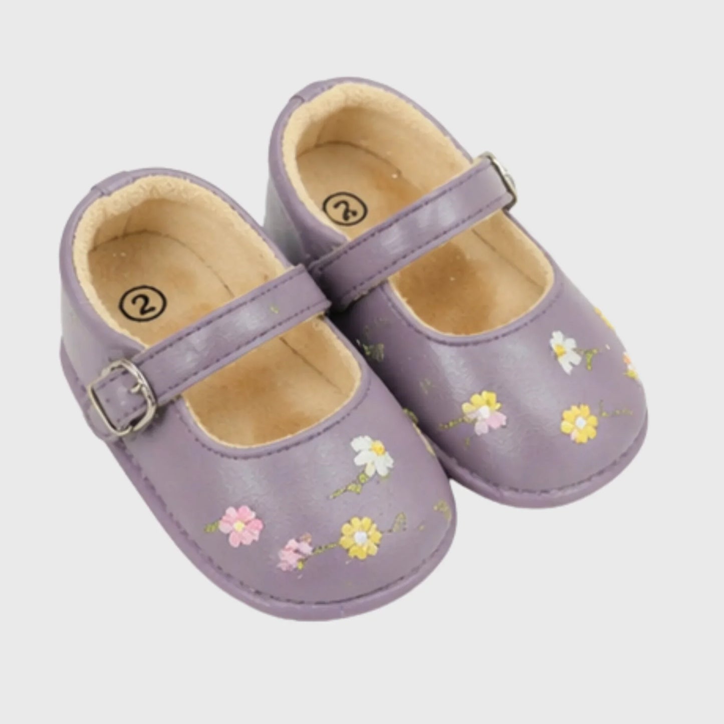 Baby Girl Purple Floral Mary Jane - Imported