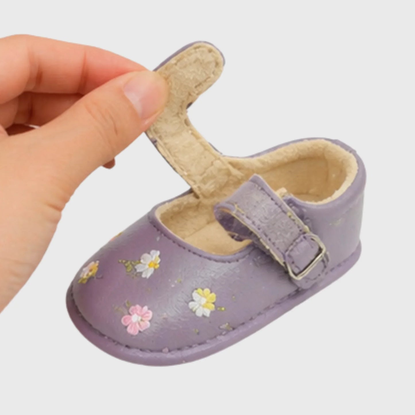 Baby Girl Purple Floral Mary Jane - Imported