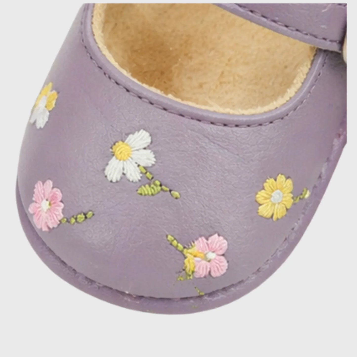 Baby Girl Purple Floral Mary Jane - Imported