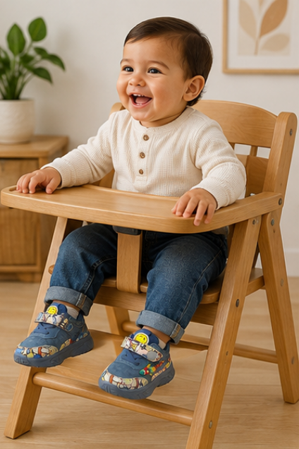 Kids’ Blue Cartoon Printed Sneakers