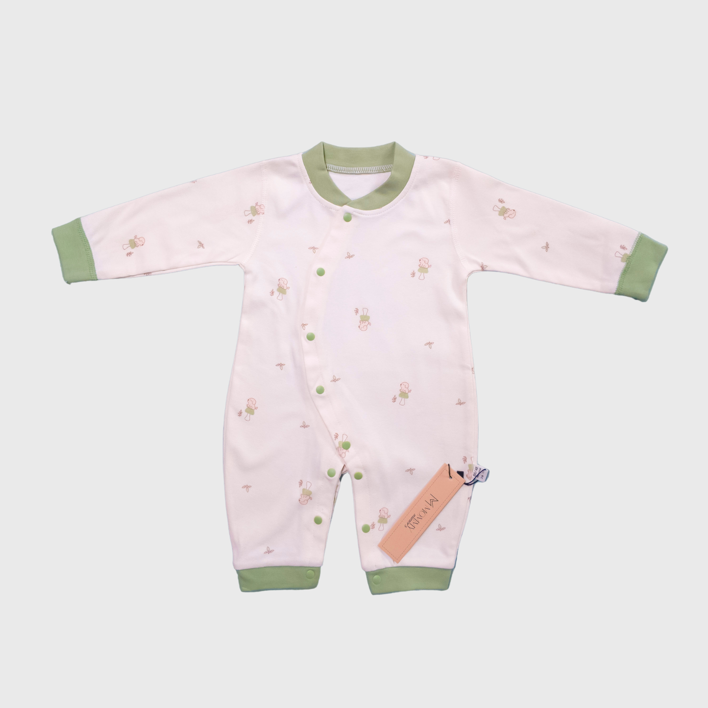 Green Trim Soft Cotton Baby Romper