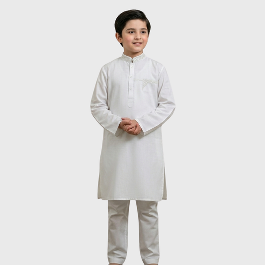 Boy’s Classic White Kurta Set