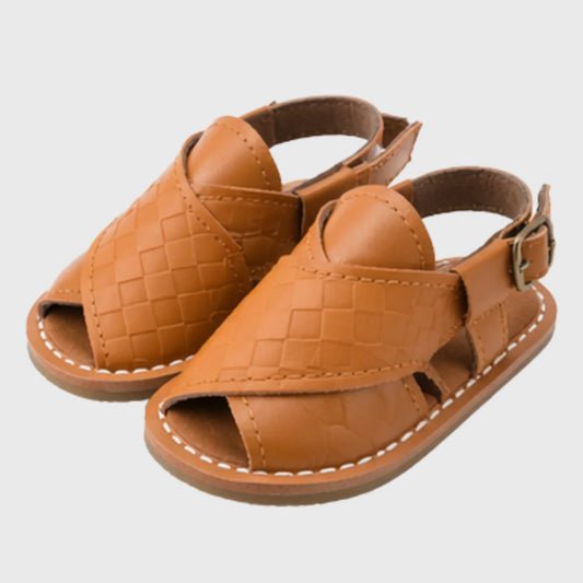 Baby Boy Brown Woven Peshawari Sandal