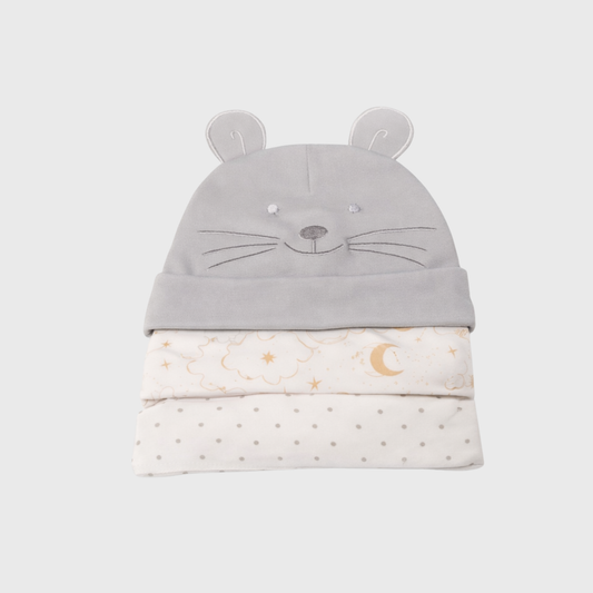 Baby Mouse Ear Beanie Set of 3