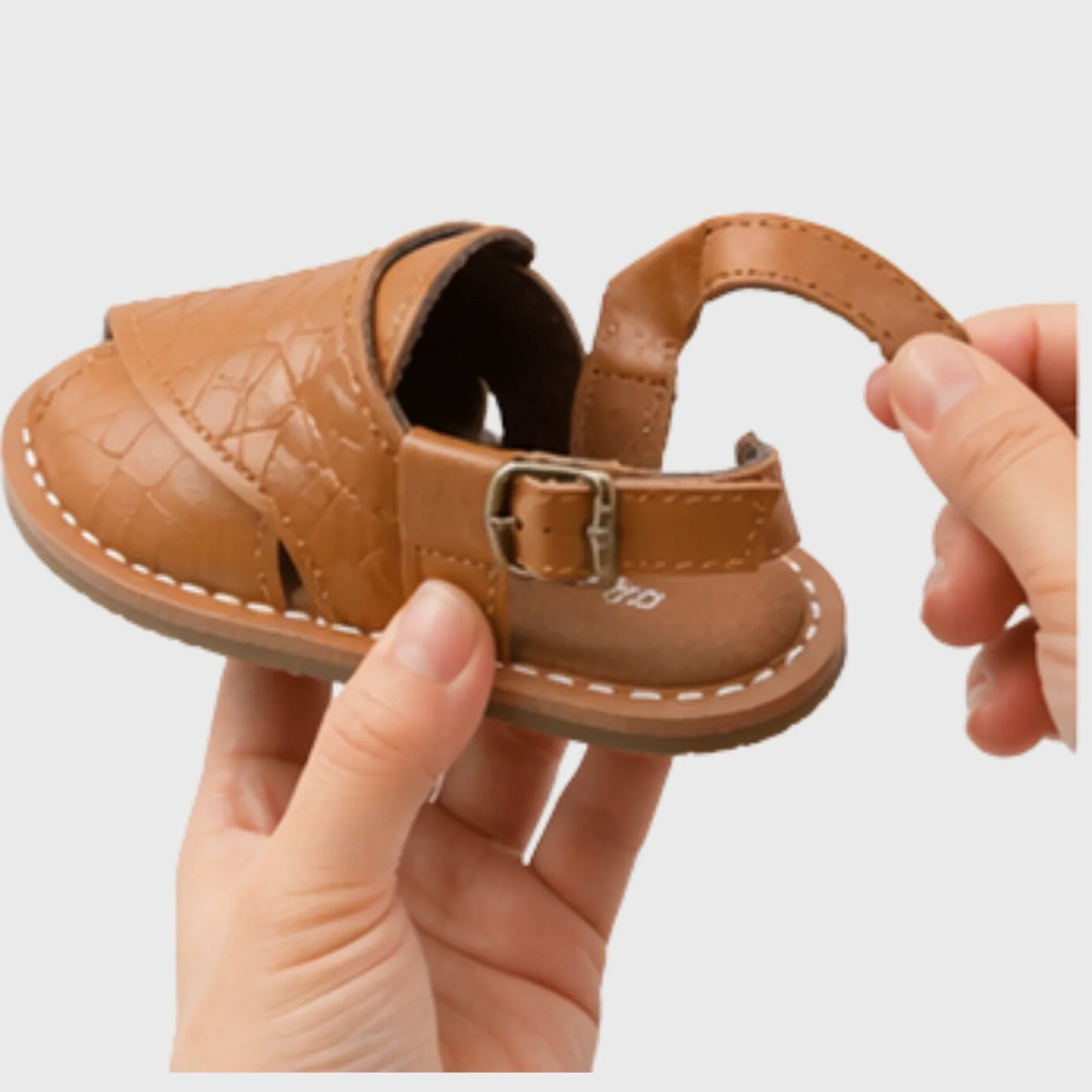 Baby Boy Brown Woven Peshawari Sandal