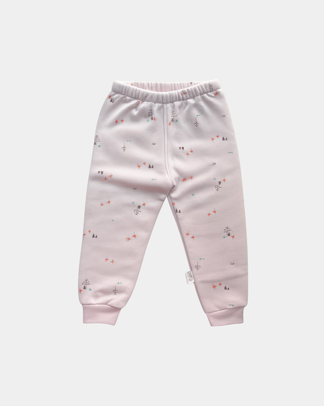 Soft Cotton Baby Pajama Set – Light Pink Printed Winter Outfit for Infants (6–24 Months)