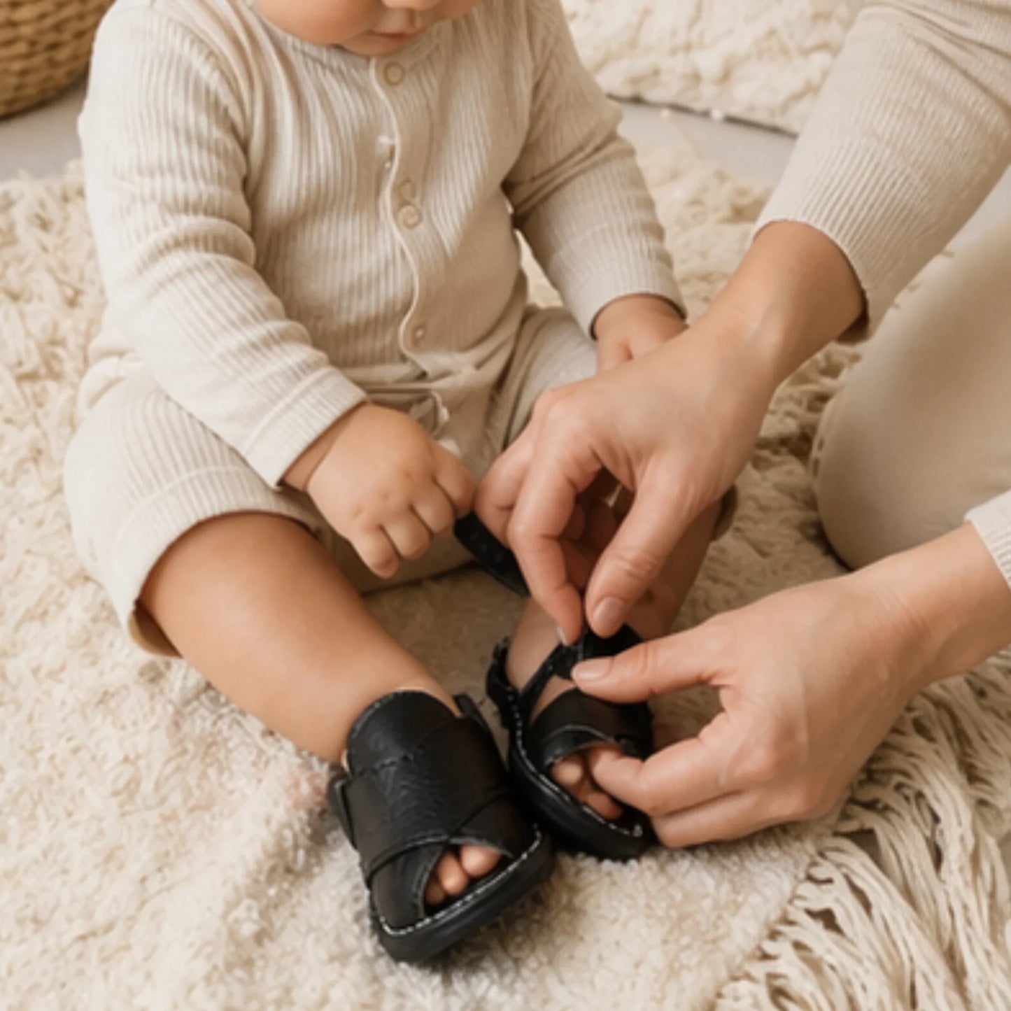 Baby Boy Black Peshawari Sandal