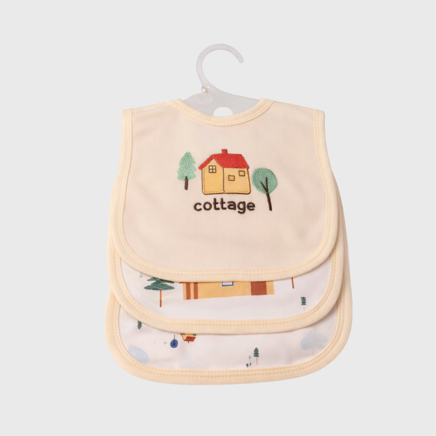 Baby Cottage Scene Bib Set of 3