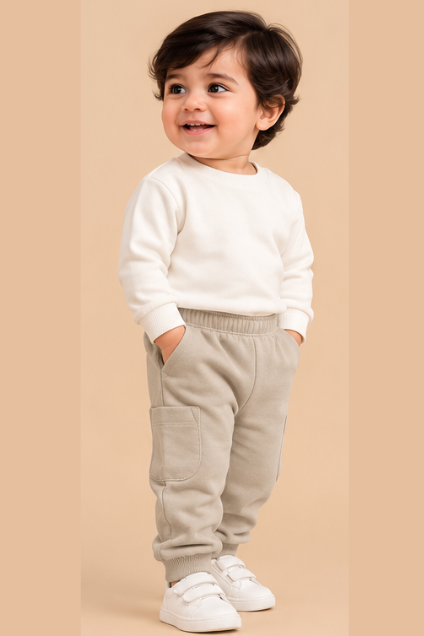 Baby Boys’ Beige Cargo Jogger Trousers