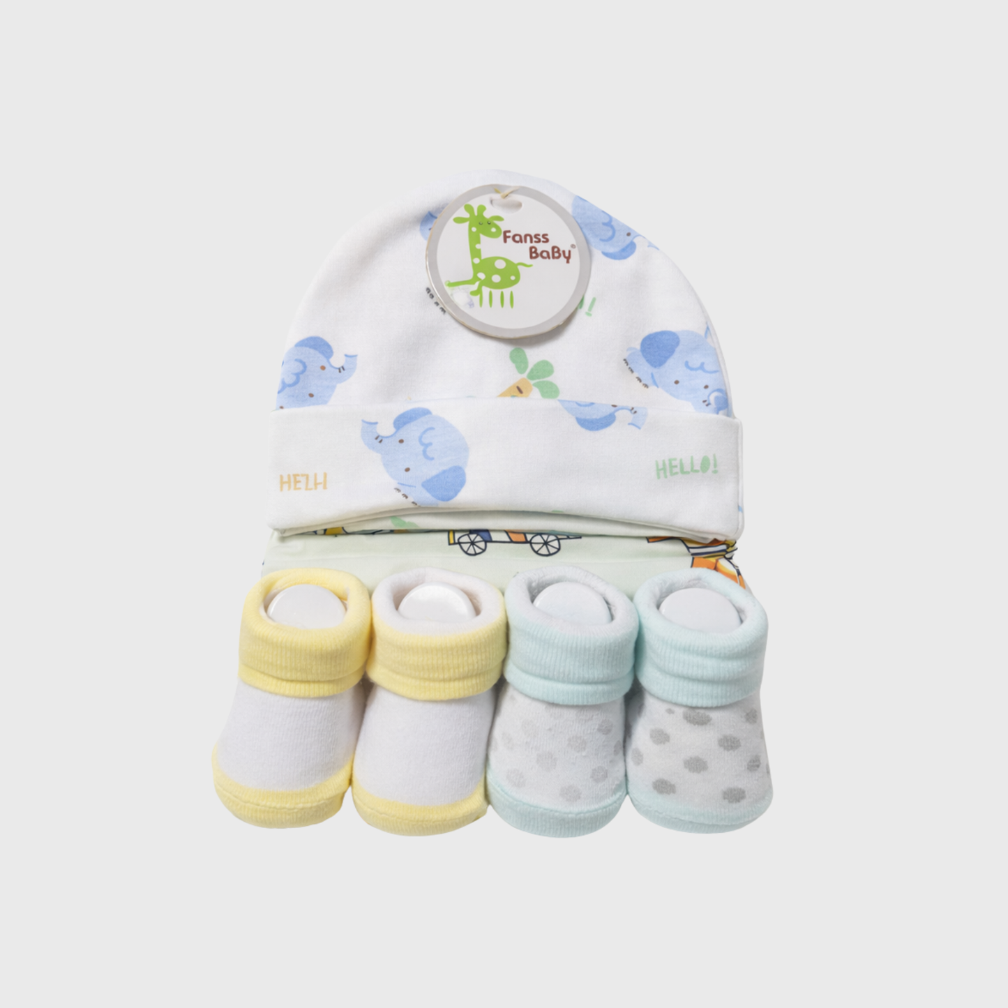 Baby Safari Cap & Socks Gift Set