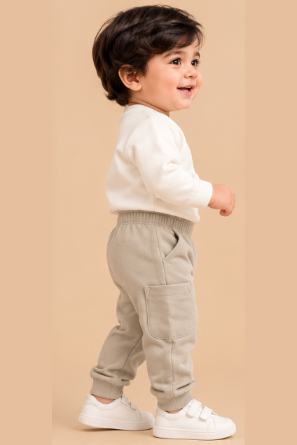 Baby Boys’ Beige Cargo Jogger Trousers