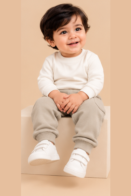 Baby Boys’ Beige Cargo Jogger Trousers