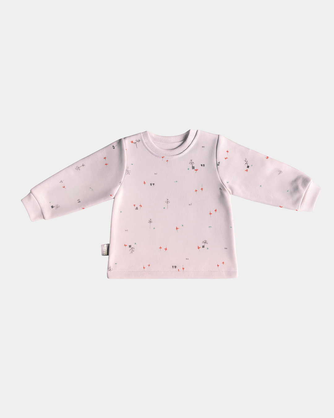 Soft Cotton Baby Pajama Set – Light Pink Printed Winter Outfit for Infants (6–24 Months)