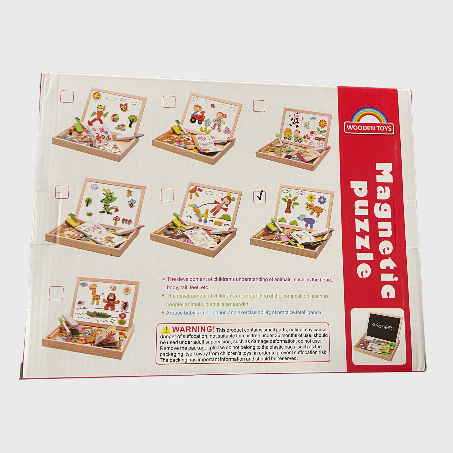 Magnetic Puzzle Play Board with Easel & Chalk (Ages 3+)