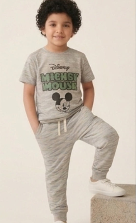 Boys Graphic T-Shirt & Jogger Set – Grey Marl