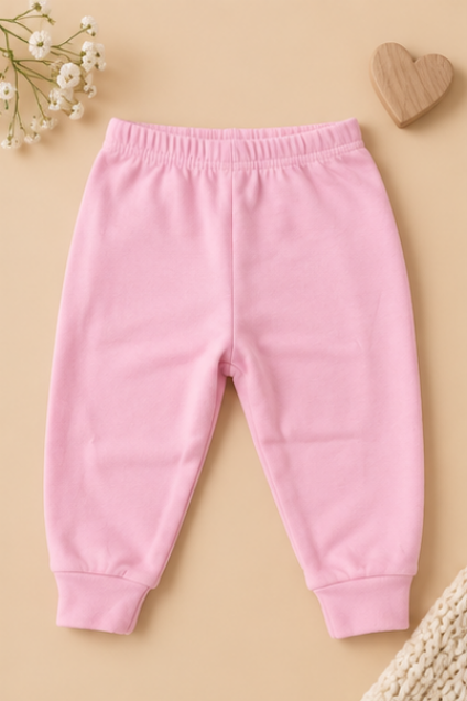 Floral & Solid Pink Jogger Pants, Pack of 3