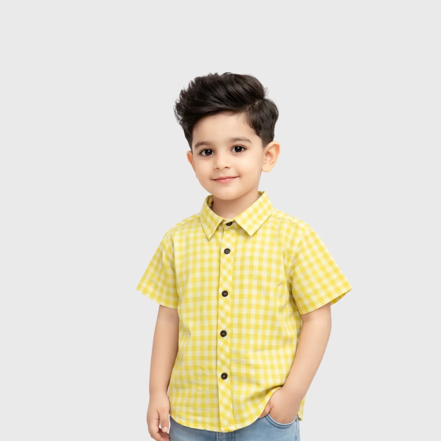 Boys' Classic Yellow Button-Down | Short Sleeve