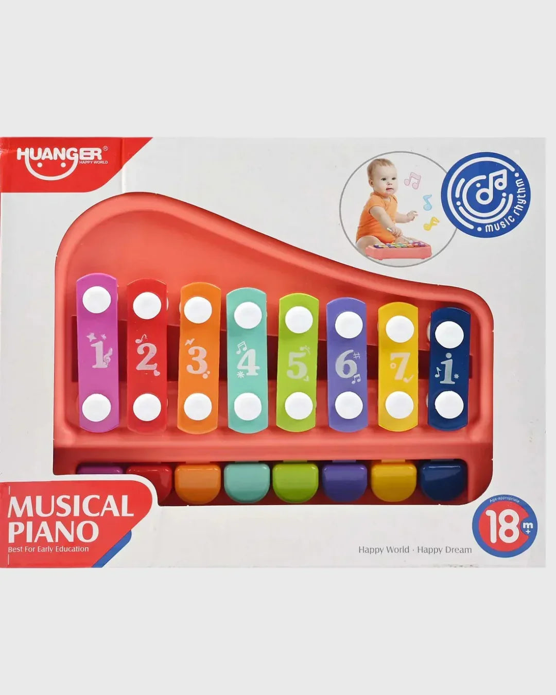 HUANGER MUSICAL PIANO - My First Colour & Number Xylophone (18M+)